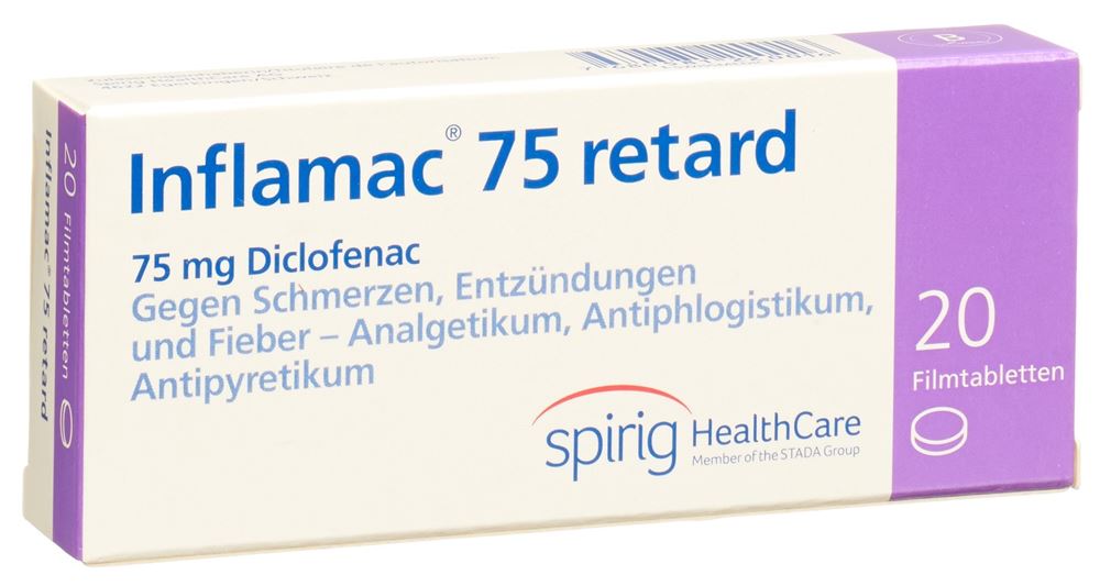 INFLAMAC retard cpr pell ret 75 mg 20 pce