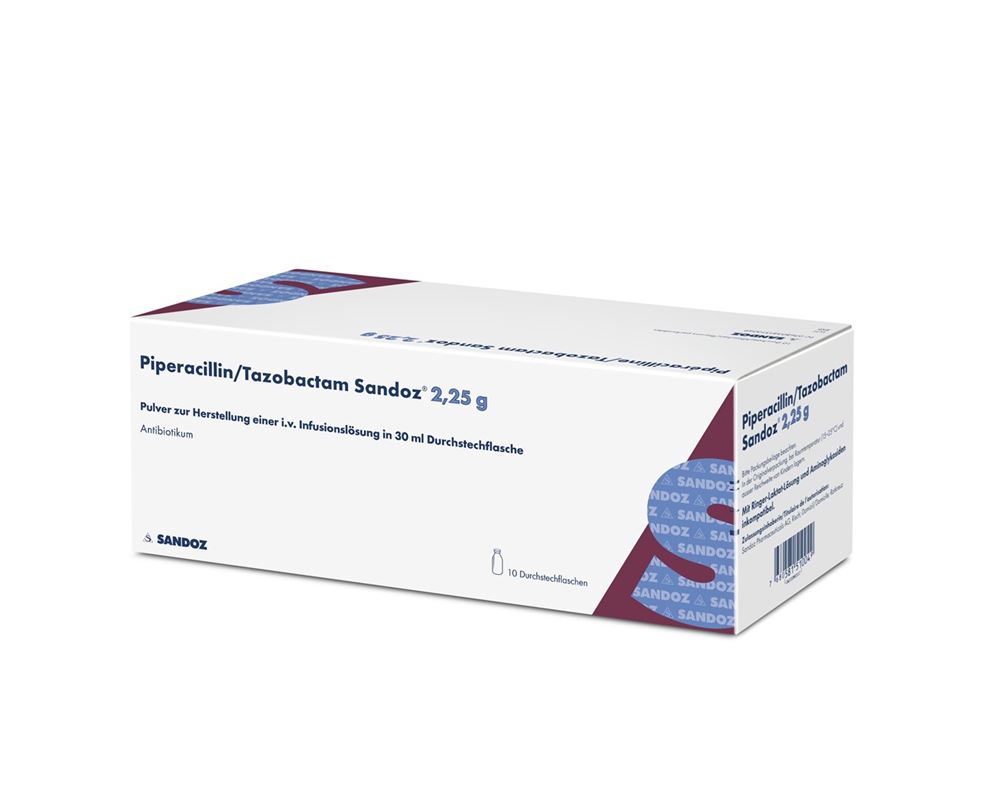 Piperacillin/Tazobactam Sandoz 2,25 g, Pulver zur Herstellung einer Infusionslösung