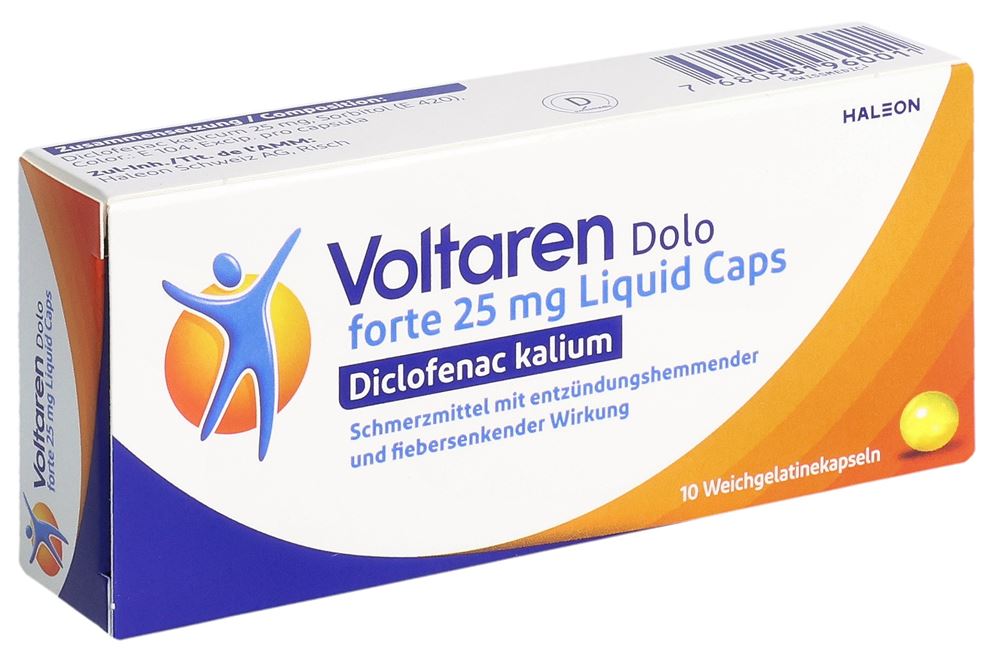 Voltaren Dolo forte 25 mg Liquid Caps, Weichgelatinekapseln