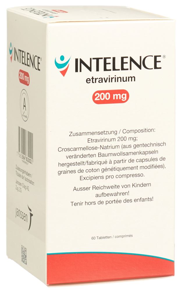 INTELENCE cpr 200 mg flac 60 pce