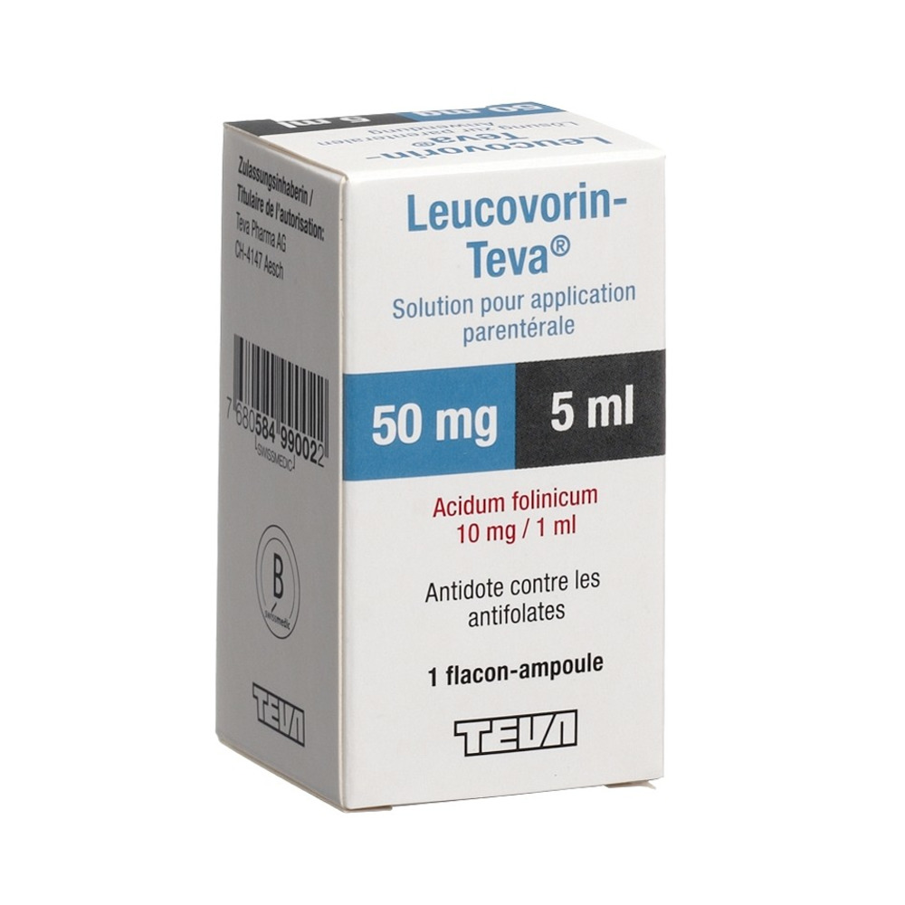 LEUCOVORIN Teva sol inj 50 mg/5ml flac 5 ml