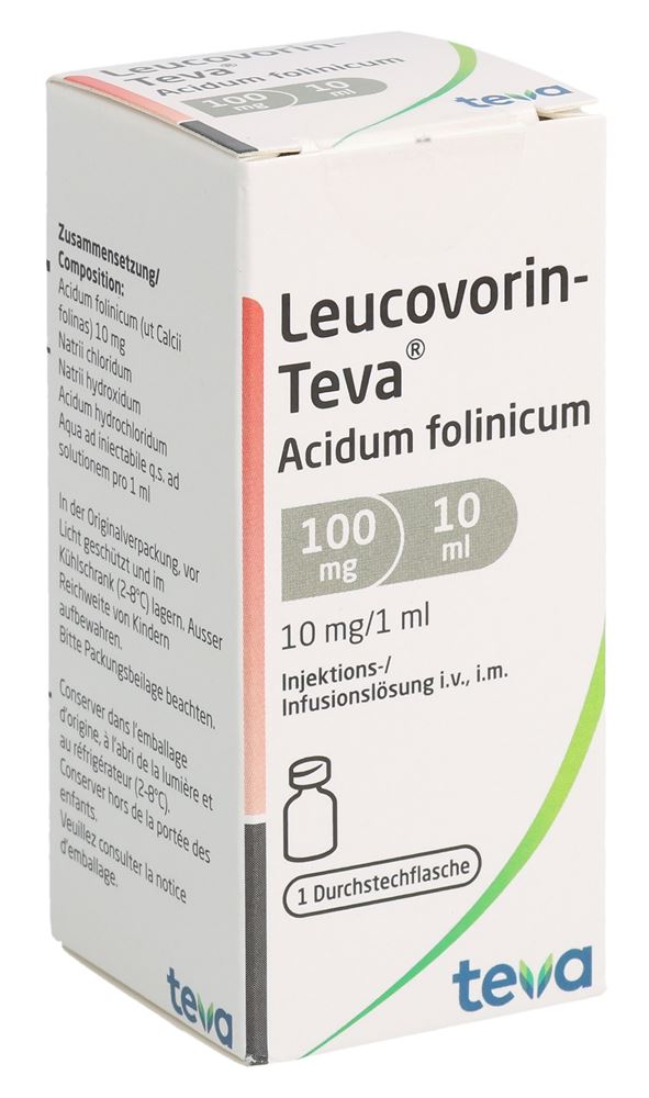 LEUCOVORIN Teva sol inj 100 mg/10ml flac 10 ml