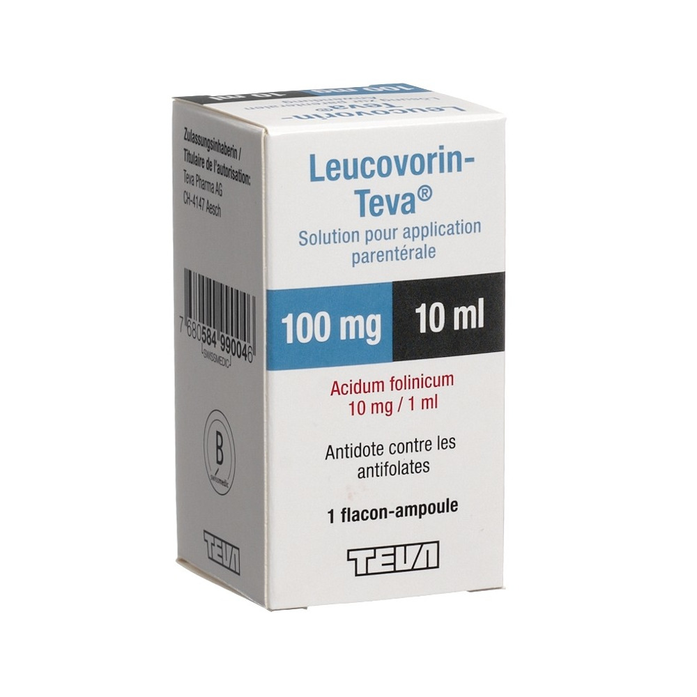 LEUCOVORIN Teva sol inj 100 mg/10ml flac 10 ml