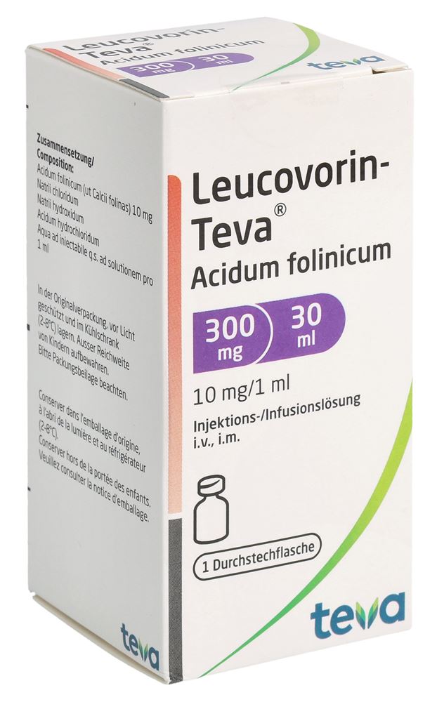 Leucovorin-Teva 300 mg / 30 ml, Injektions-/Infusionslösung