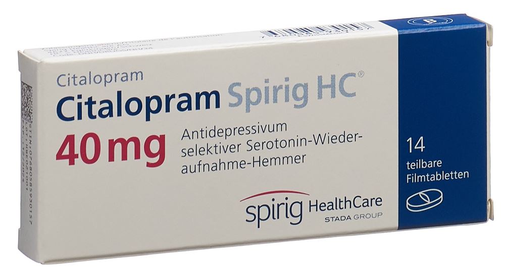Citalopram Spirig HC 40 mg, Filmtabletten
