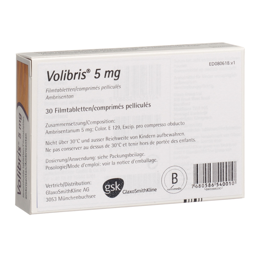 VOLIBRIS cpr pell 5 mg 30 pce