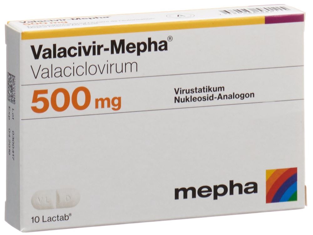 VALACIVIR Mepha cpr pell 500 mg 10 pce