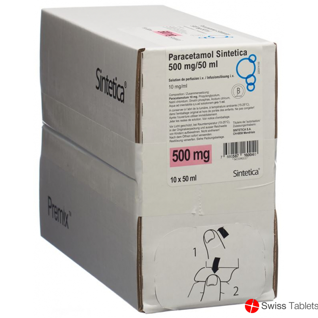 Paracetamol Sintetica 500 mg/50 ml, sacca per infusione
