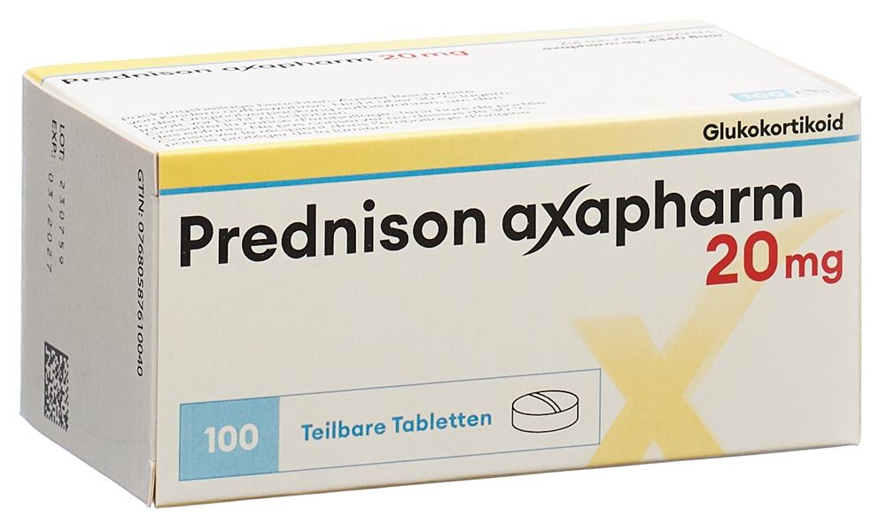 PREDNISONE axapharm cpr 20 mg 100 pce