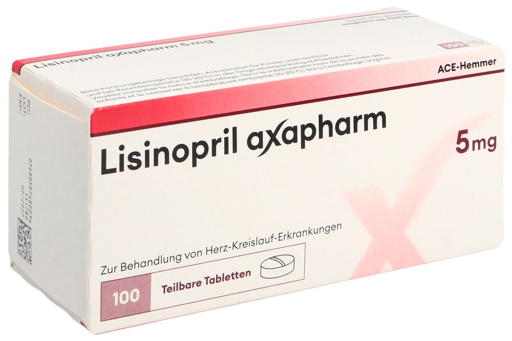 LISINOPRIL axapharm cpr 5 mg 100 pce