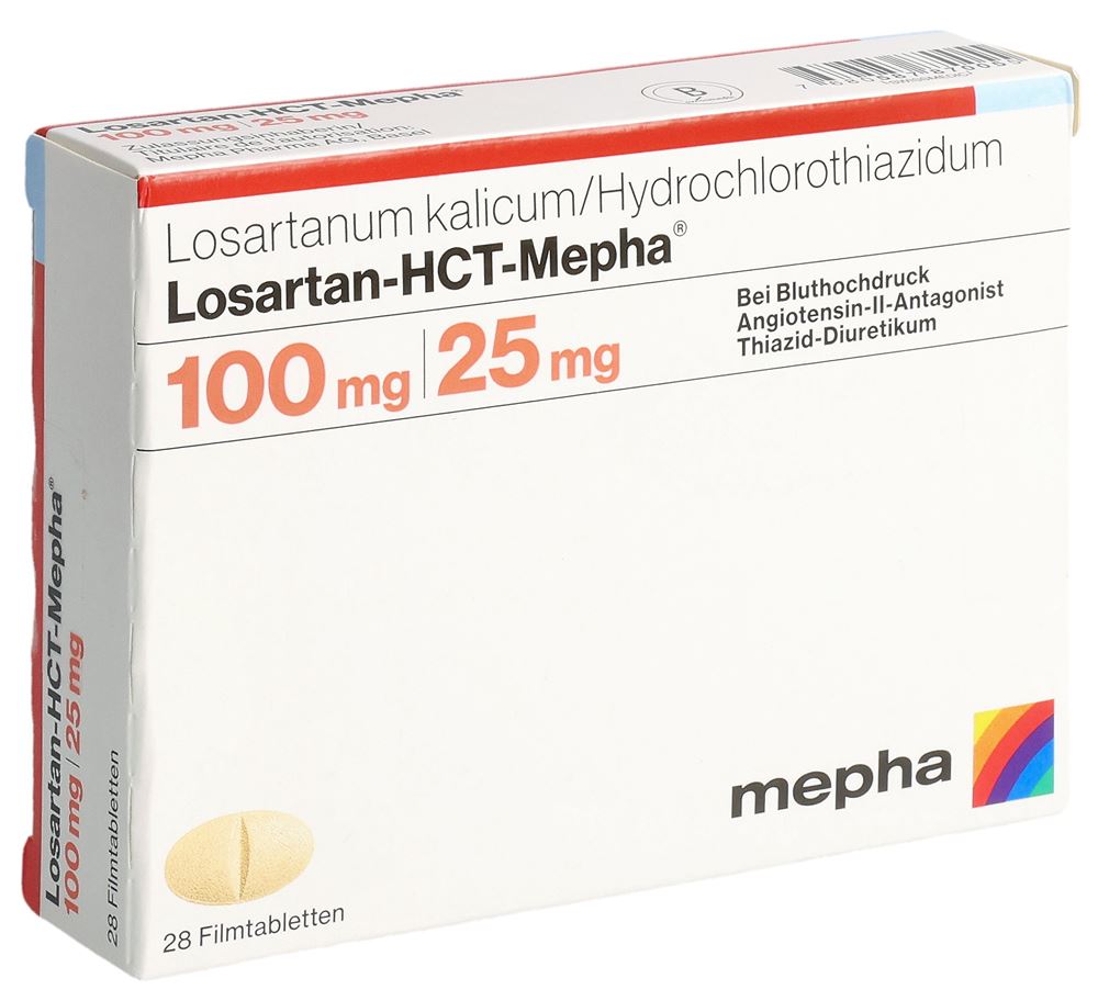 Losartan-HCT-Mepha 100 mg/25 mg, Filmtabletten