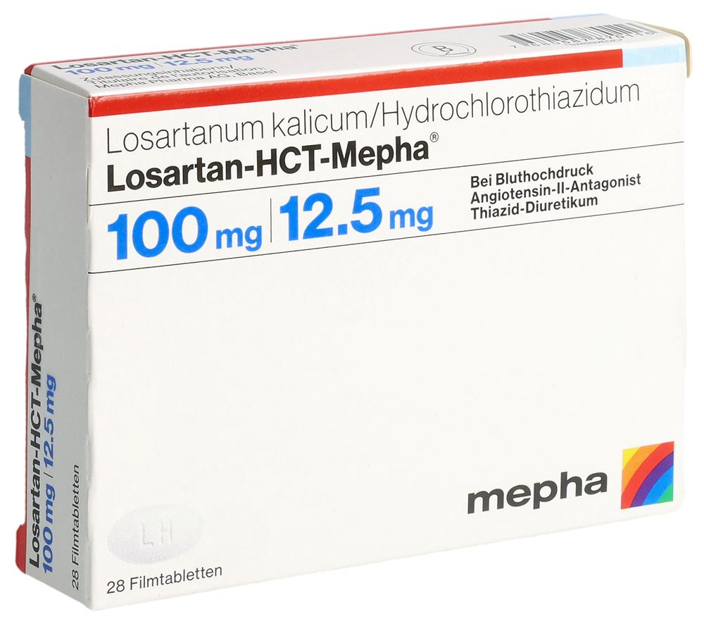 Losartan-HCT-Mepha 100 mg/12.5 mg, Filmtabletten