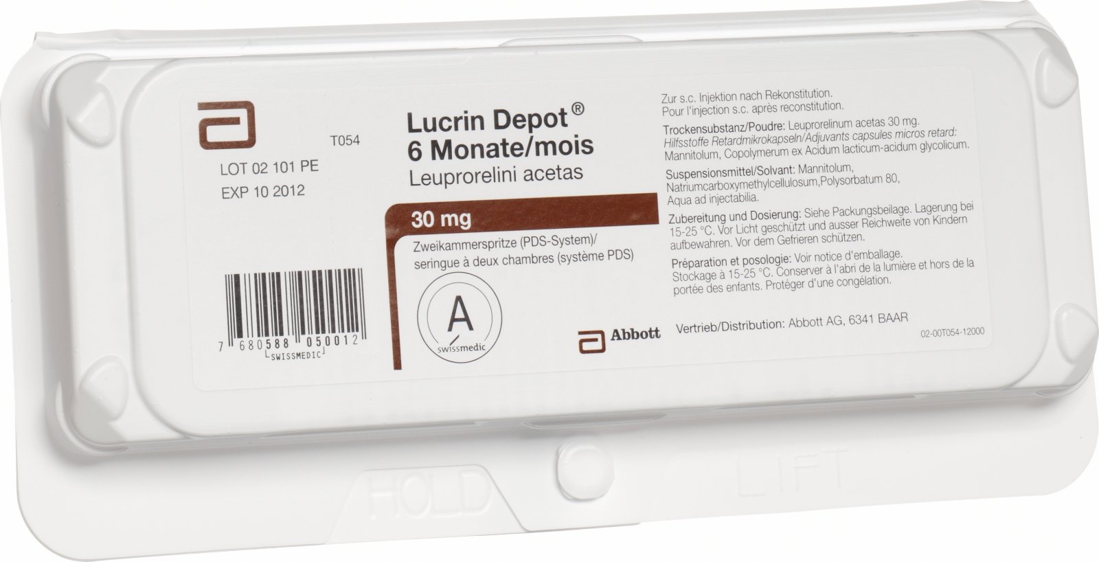 Lucrin Depot 6 Monate, Pulver und Lösungsmittel zur Herstellung einer Depot-Injektionssuspension in einer Fertigspritze