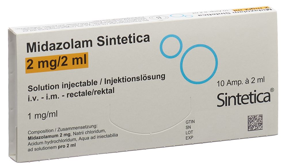 MIDAZOLAM Sintetica sol inj 2 mg/2ml 10 amp 2 ml
