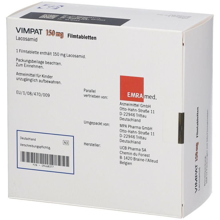 VIMPAT cpr pell 150 mg 14 pce