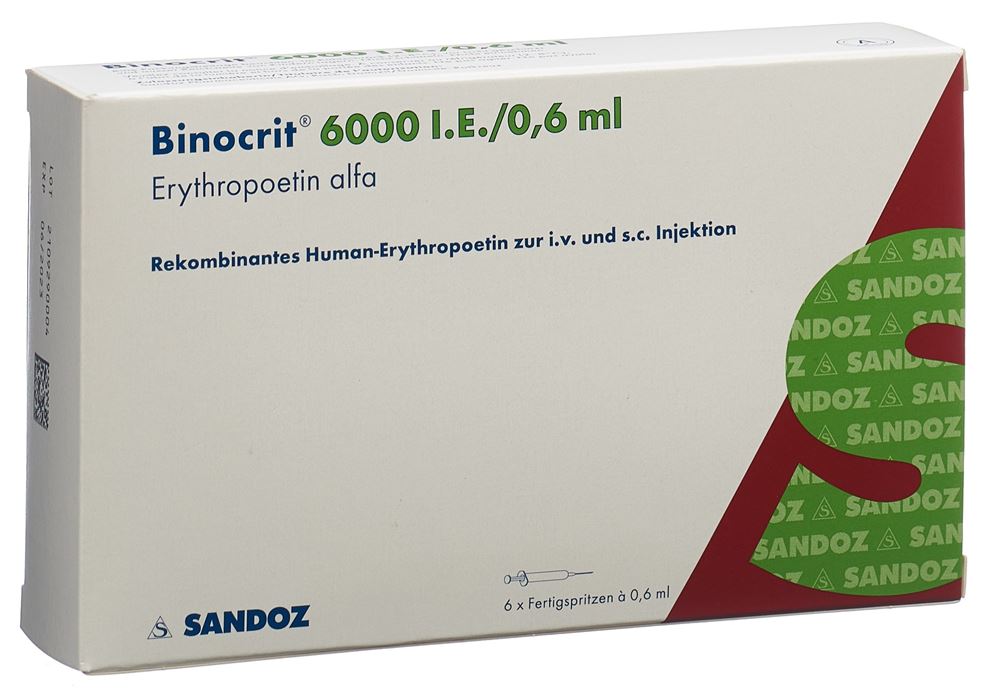 BINOCRIT sol inj 6000 UI/0.6ml 6 ser pré 0.6 ml