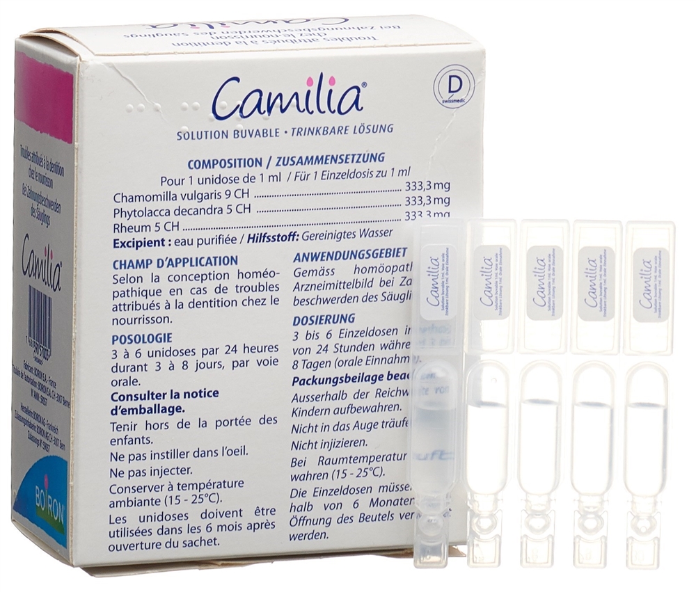 Camilia, liquide oral en récipient unidose