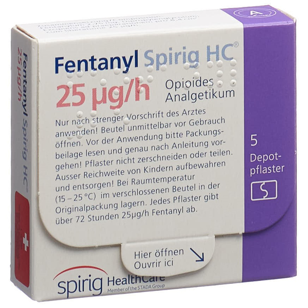Fentanyl Spirig HC 25 ug/h, Transdermales Pflaster