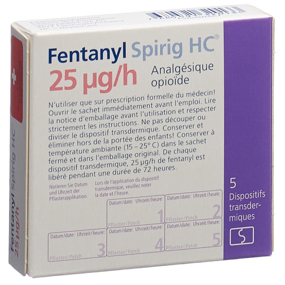 Fentanyl Spirig HC 25 ug/h, Transdermales Pflaster