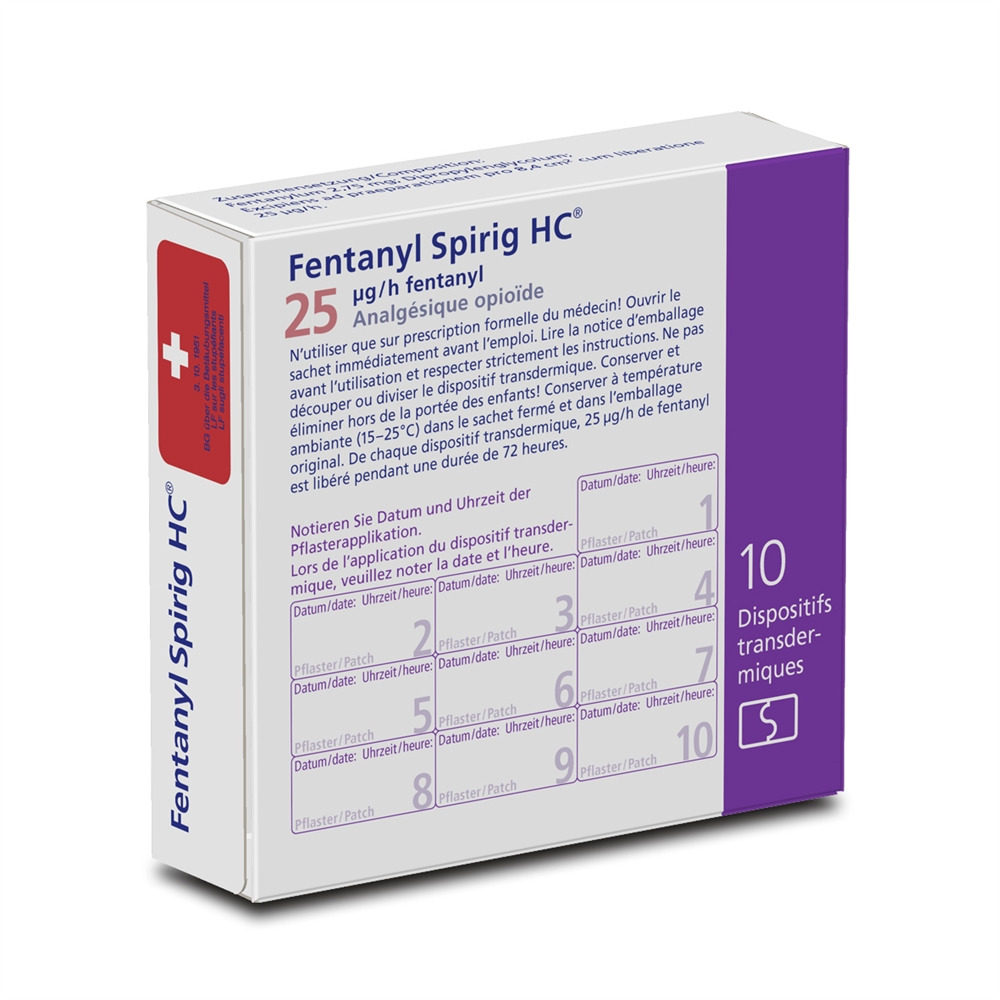 FENTANYL Spirig HC 25 mcg/h disp trans 10 pce
