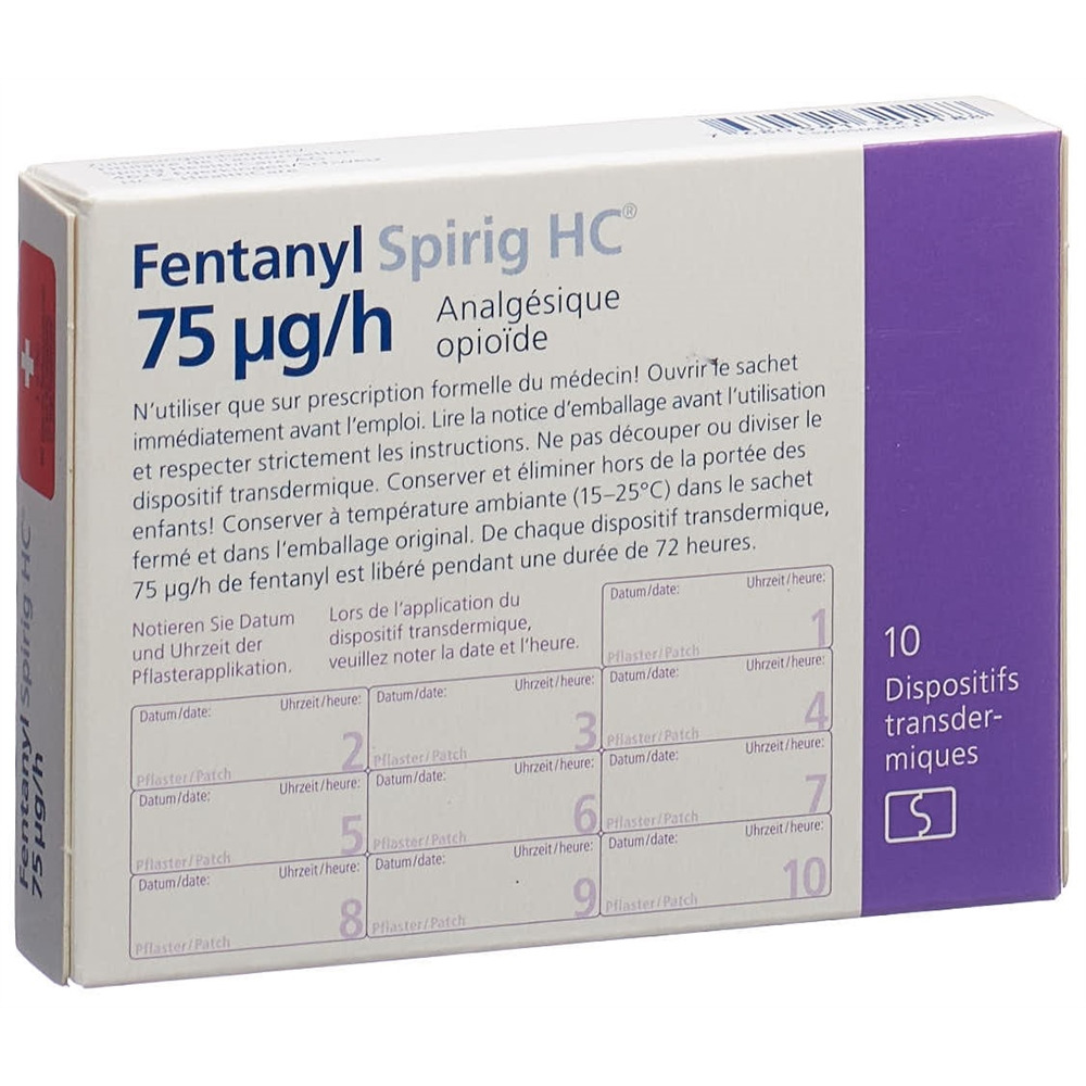 Fentanyl Spirig HC 75 ug/h, Transdermales Pflaster