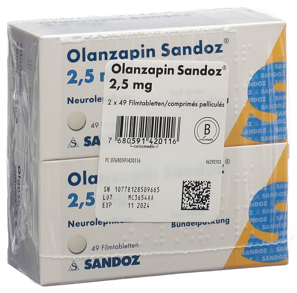 OLANZAPINE Sandoz cpr pell 2.5 mg 2 x 49 pce