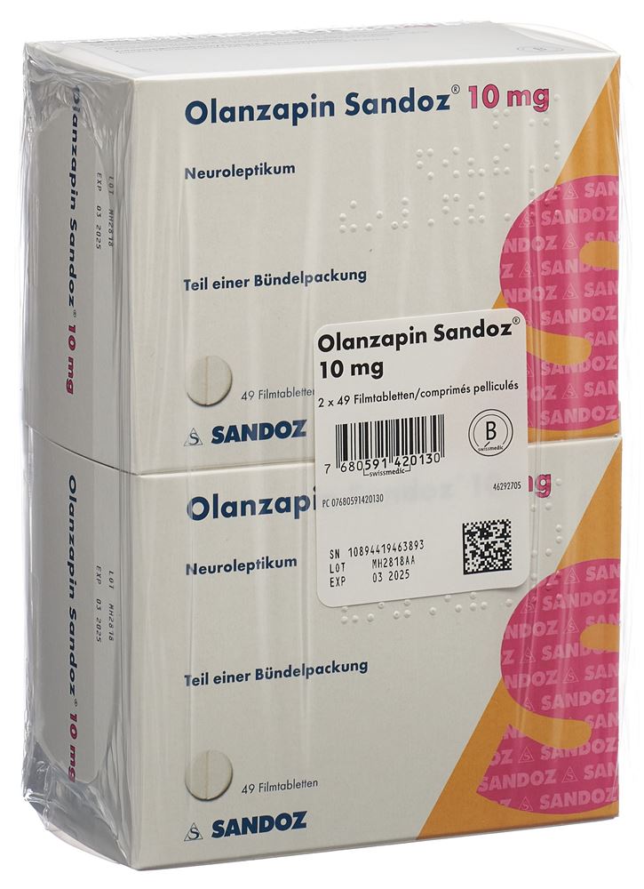 OLANZAPINE Sandoz cpr pell 10 mg 2 x 49 pce
