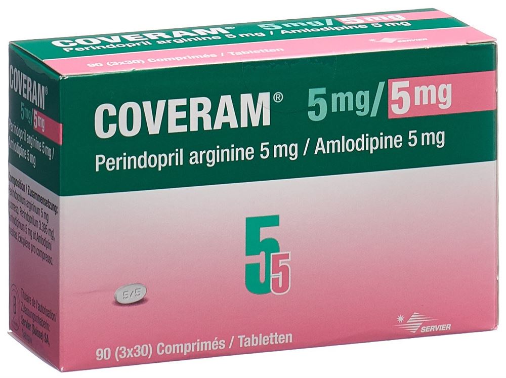 COVERAM cpr 5/5 mg bte 90 pce