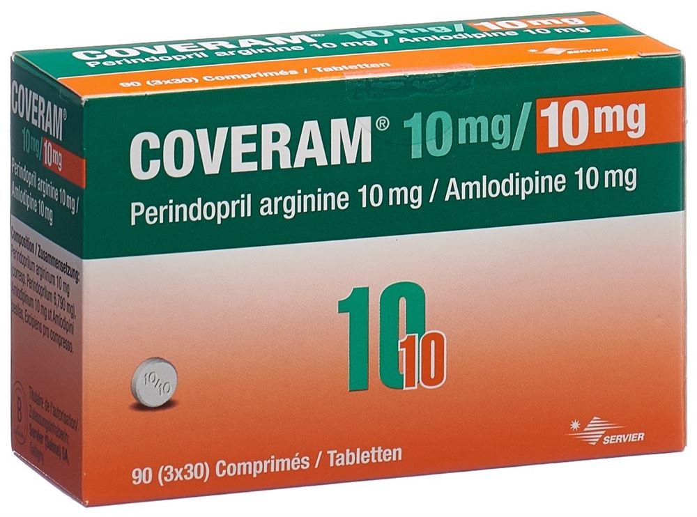 COVERAM cpr 10/10 mg bte 90 pce