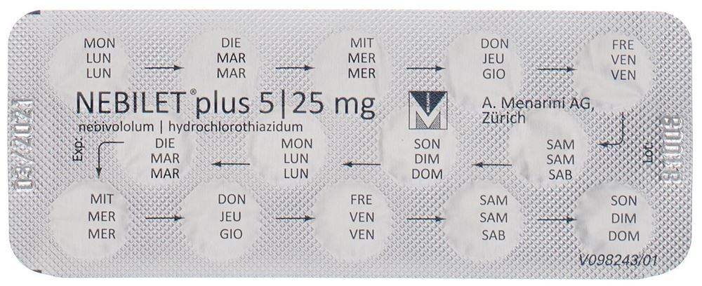 NEBILET plus cpr pell 5/25 mg 28 pce