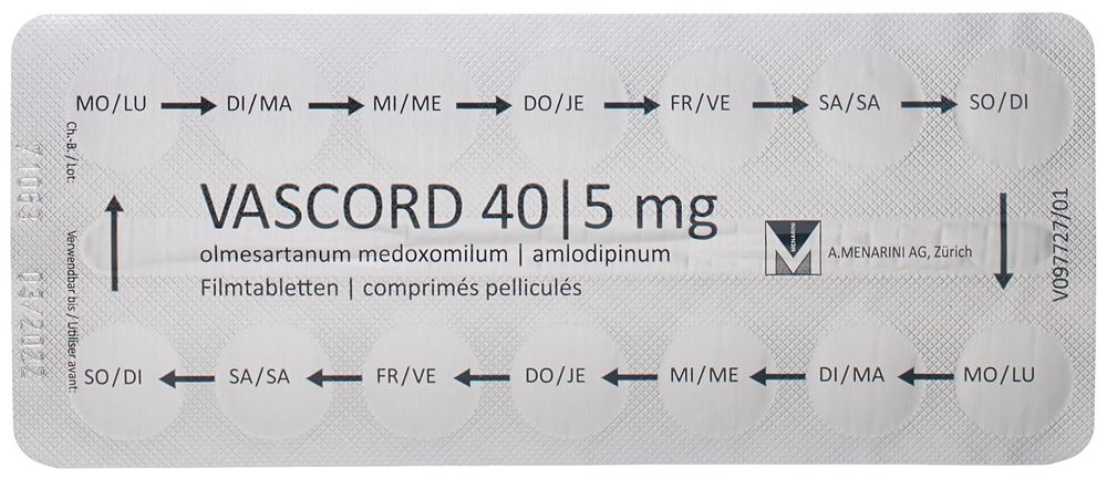 VASCORD cpr pell 40/5 mg 28 pce