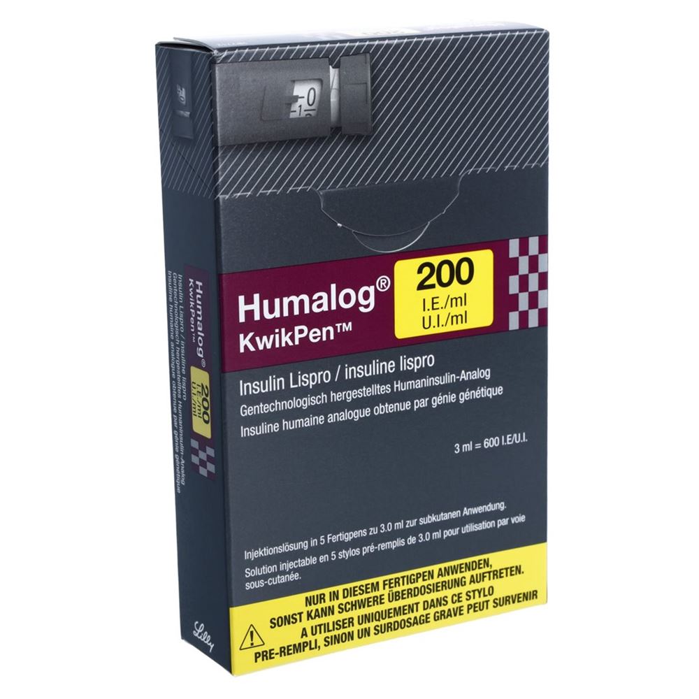 Insulin Lilly Humalog 200 U.I./ml KwikPen stylo pré-remplies, solution injectable