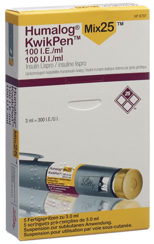 HUMALOG Mix 25 KwikPen 100 UI/ml 5 ser pré 3 ml