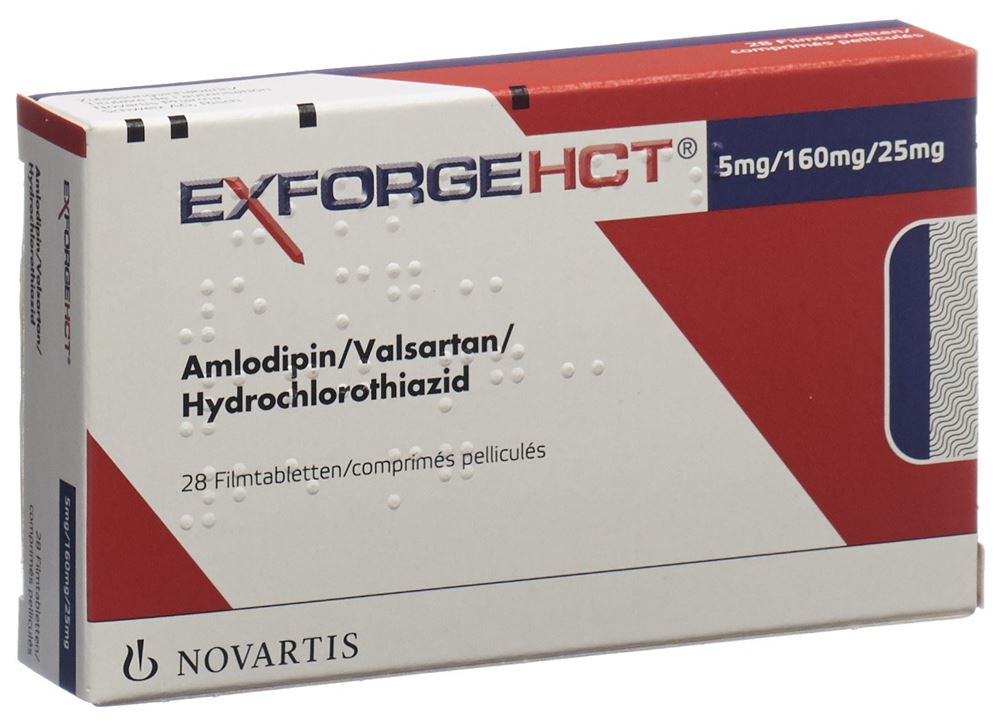 Exforge HCT 5 mg/160 mg/25 mg, Filmtabletten