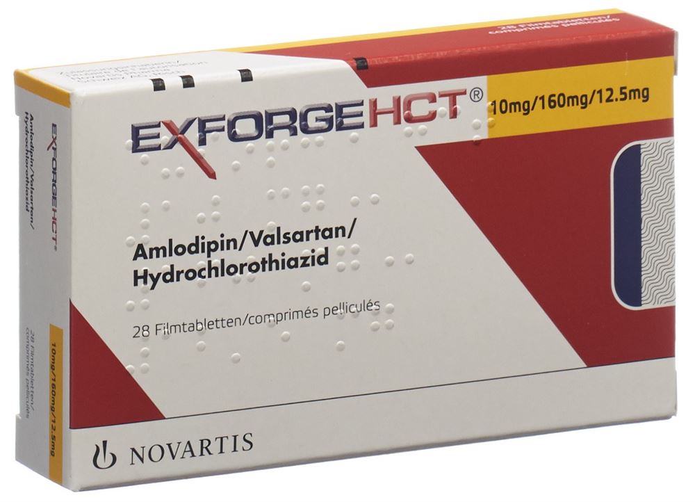 Exforge HCT 10 mg/160 mg/12.5 mg, Filmtabletten
