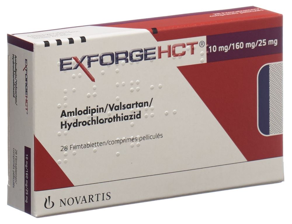 Exforge HCT 10 mg/160 mg/25 mg, Filmtabletten