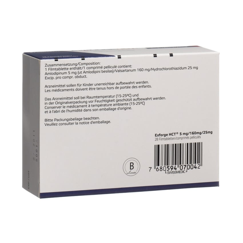 Exforge HCT 10 mg/160 mg/25 mg, Filmtabletten