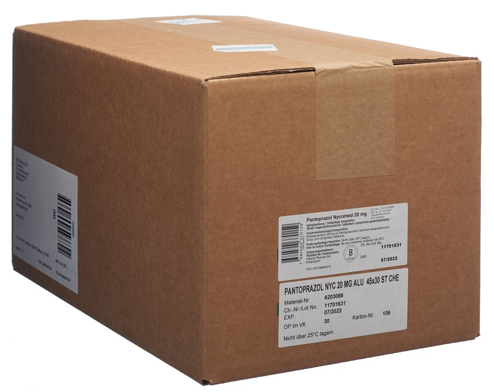 Pantoprazol Nycomed 20 mg, magensaftresistente Tabletten