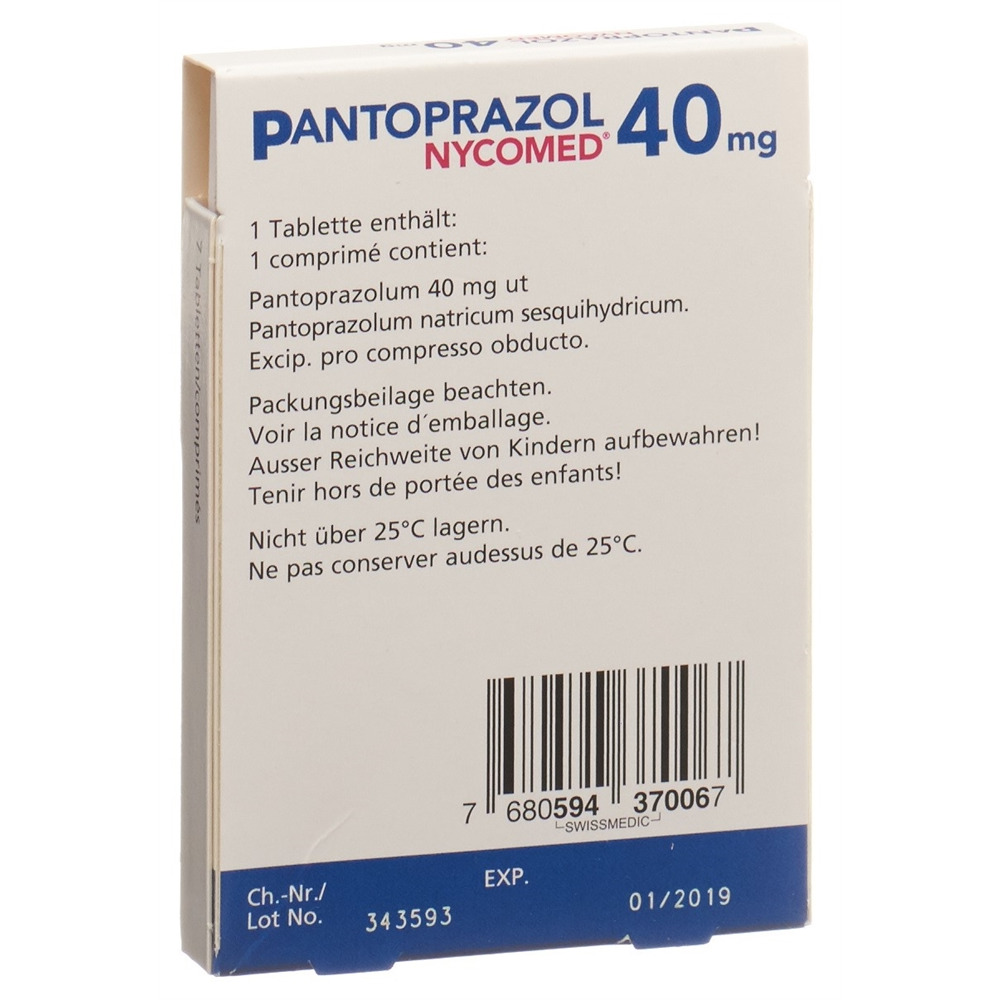 Pantoprazol Nycomed 40 mg, magensaftresistente Tabletten