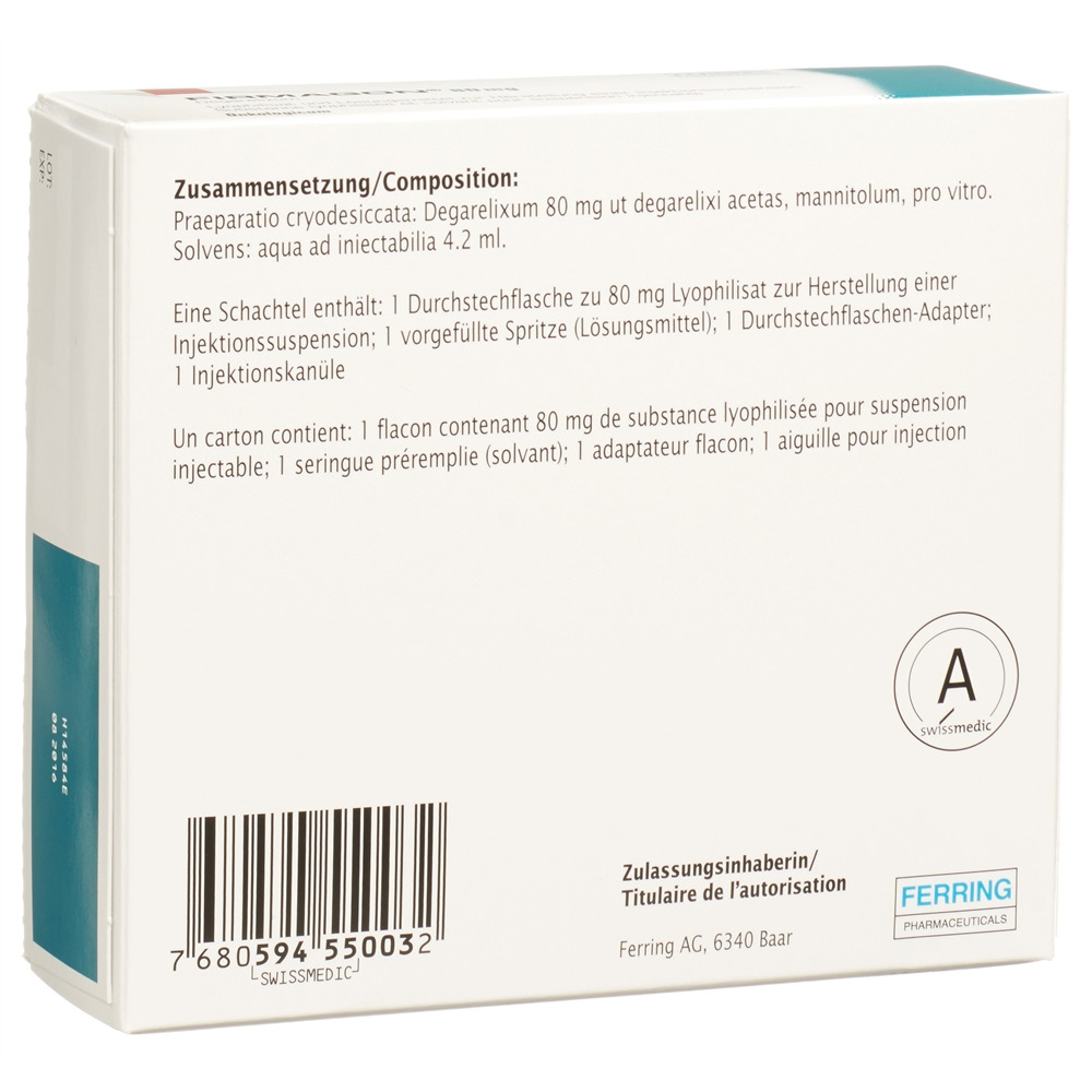 FIRMAGON subst sèche 80 mg ser prê solv set