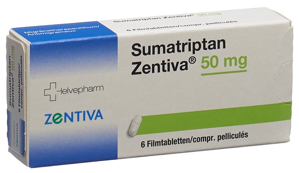 Sumatriptan Zentiva 50 mg, Filmtabletten