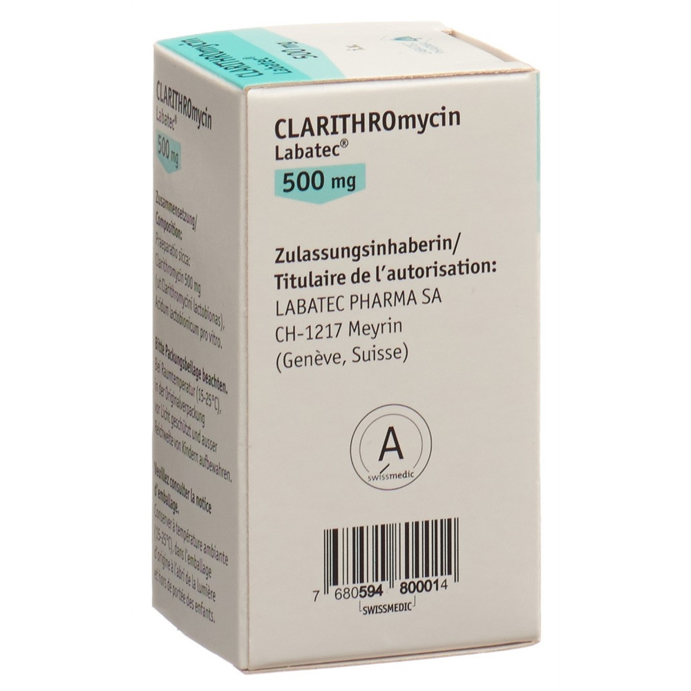 CLARITHROMYCINE Labatec 500 mg i.v. flac 10 ml