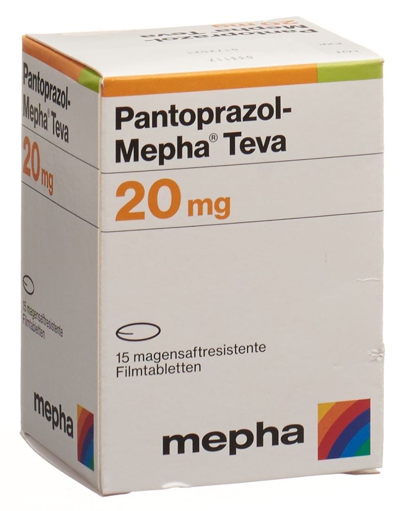 PANTOPRAZOL Mepha Teva cpr pell 20 mg bte 15 pce