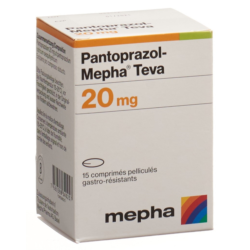 PANTOPRAZOL Mepha Teva cpr pell 20 mg bte 15 pce