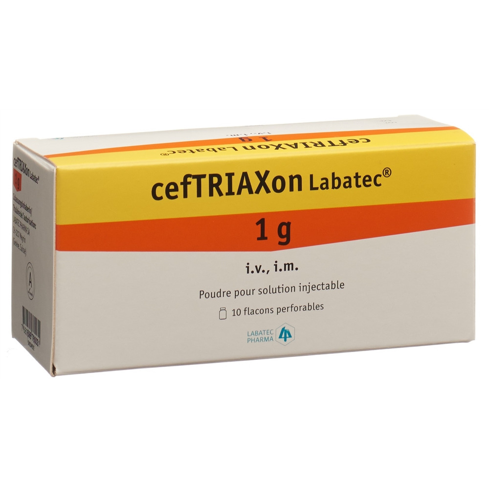CEFTRIAXON Labatec subst sèche 1 g flac 10 pce