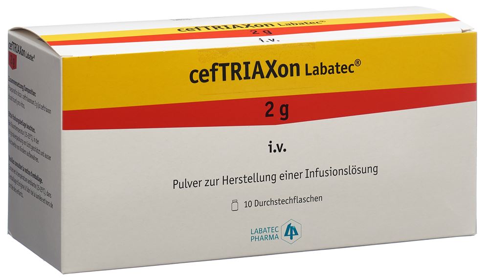 CEFTRIAXON Labatec subst sèche 2 g flac 10 pce