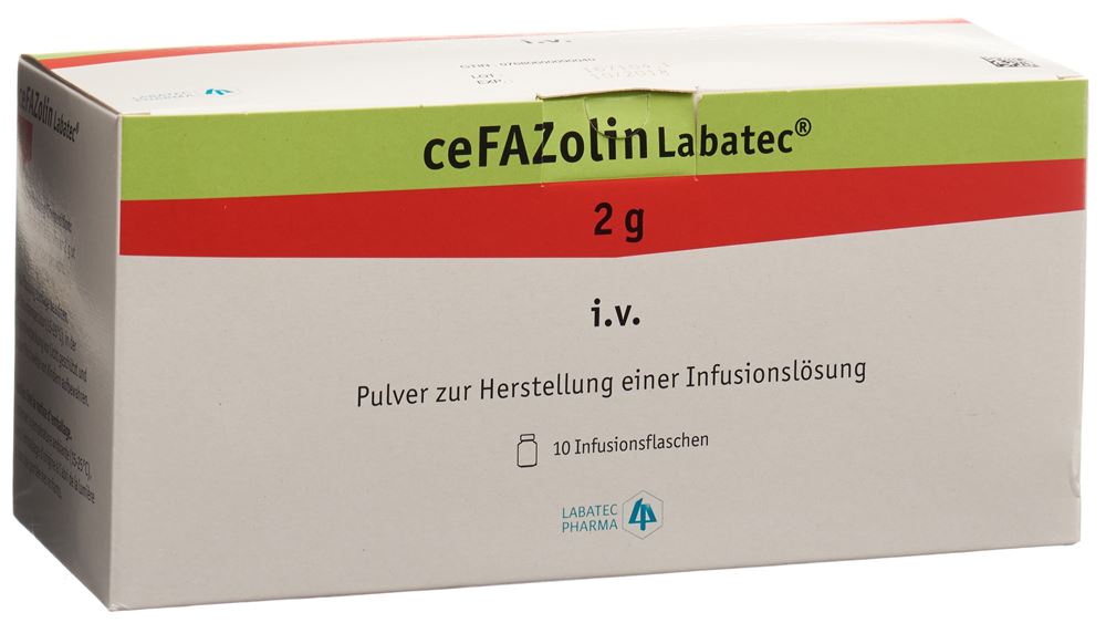 CEFAZOLINE Labatec subst sèche 2 g flac 10 pce