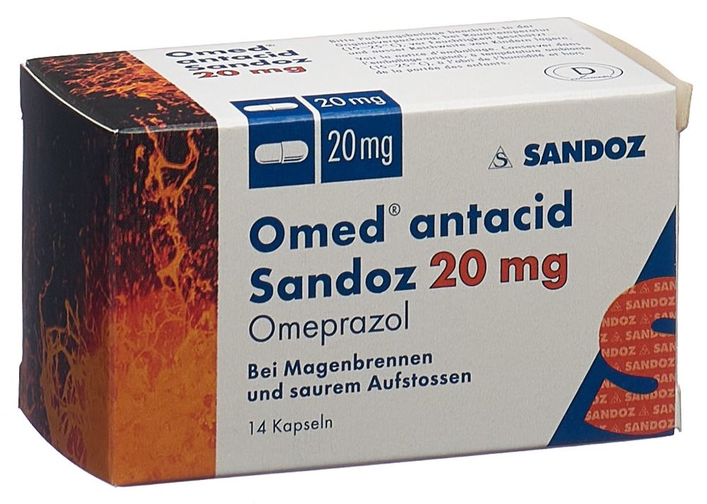 OMED antacid Sandoz caps 20 mg 14 pce