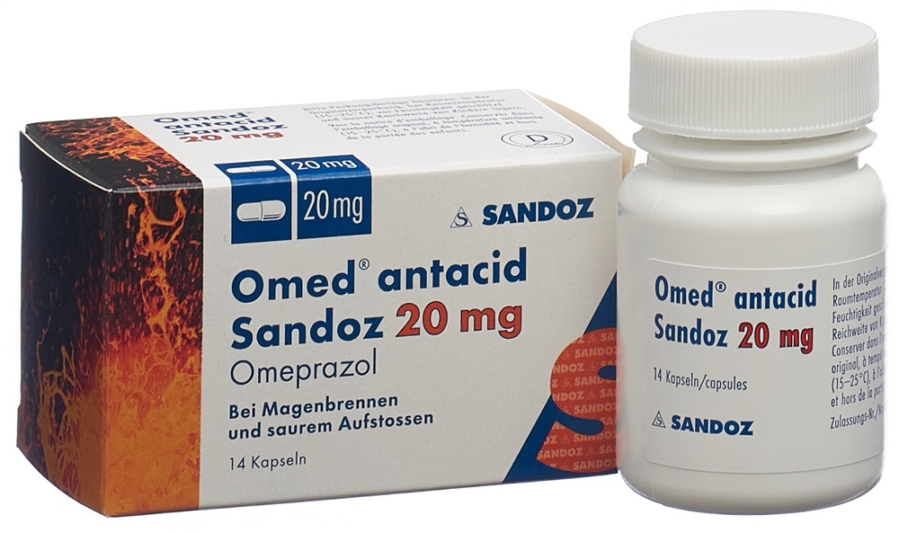 OMED antacid Sandoz caps 20 mg 14 pce