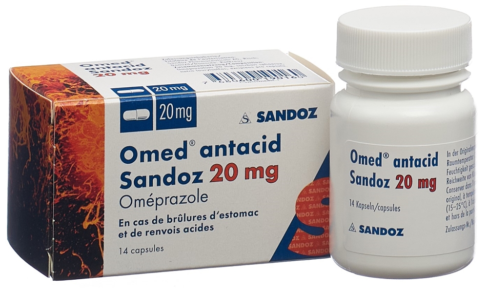 OMED antacid Sandoz caps 20 mg 14 pce